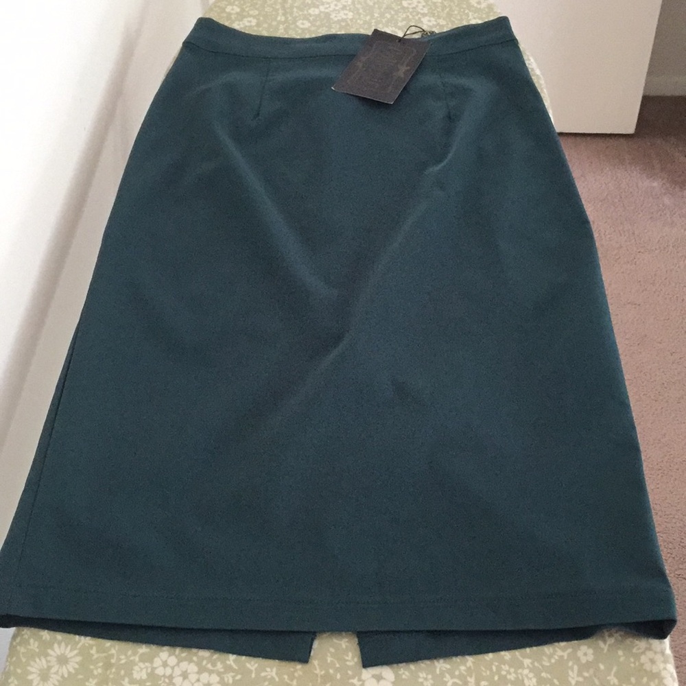 Collectif Polly Plain Pencil Skirt- Teal